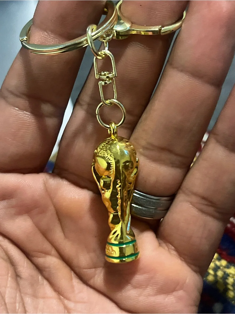 10 PIECES Gold Football Trophy Keychain - Men Accessories